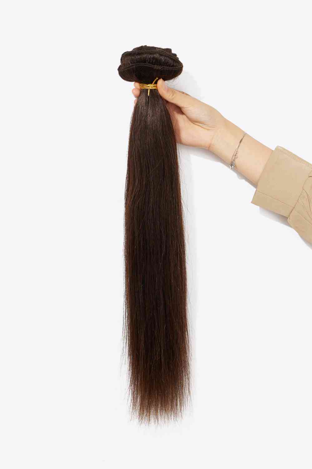 18" 200g #2 Natural Clip-in Hair Extension  Human Hair - lolaluxeshop