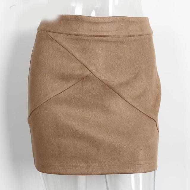 Vintage Leather Suede Pencil Skirt - LOLA LUXE
