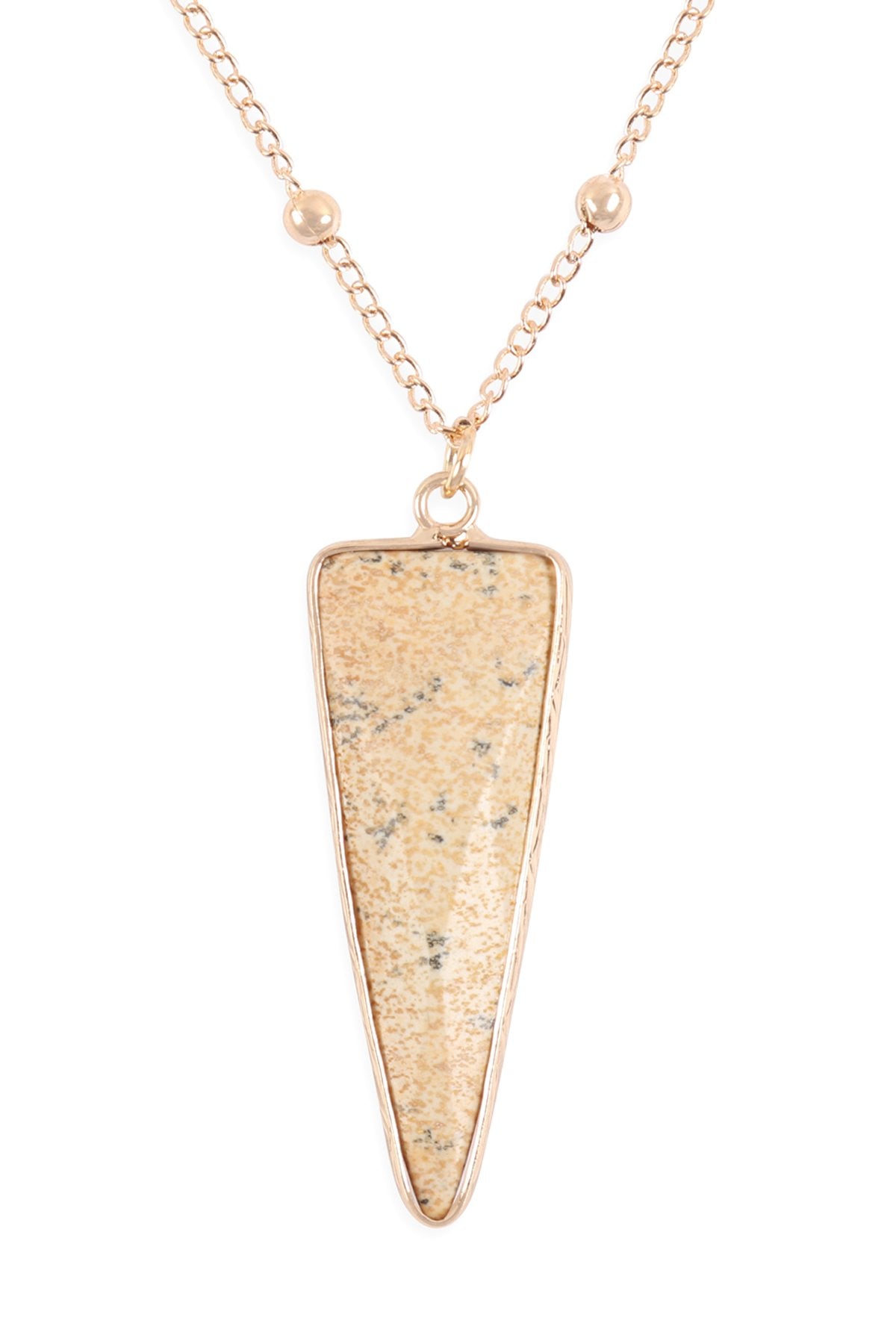 Hdn3119 - Arrowhead Shape Stone Pendant Necklace - LOLA LUXE