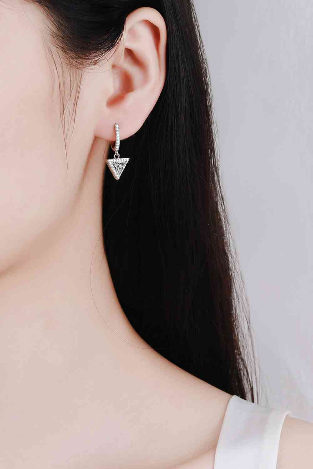 Moissanite Triangle Drop Earrings - lolaluxeshop