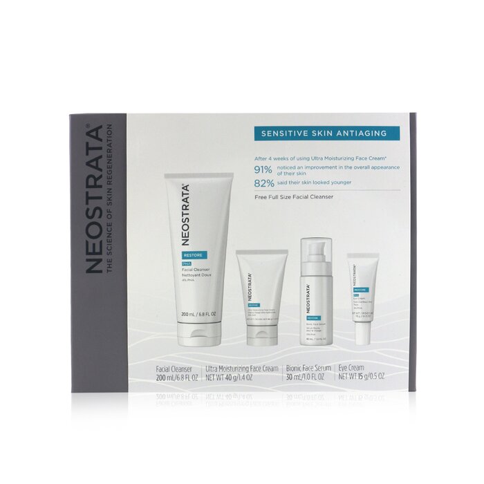 NEOSTRATA - Sensitive Skin Antiaging Kit: Restore Cleanser, Restore Face Cream. - lolaluxeshop