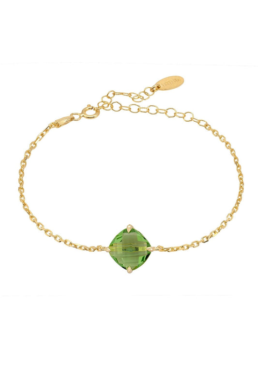 Empress Gemstone Bracelet Gold Peridot - lolaluxeshop