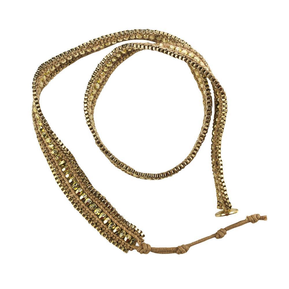 Double Looped Bling Bracelet- Gold - LOLA LUXE