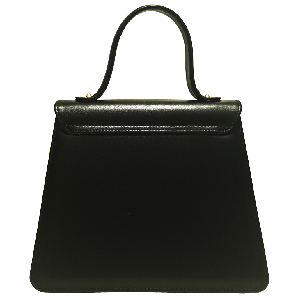 Top Handle Fringed Clasp Handbag Black - LOLA LUXE