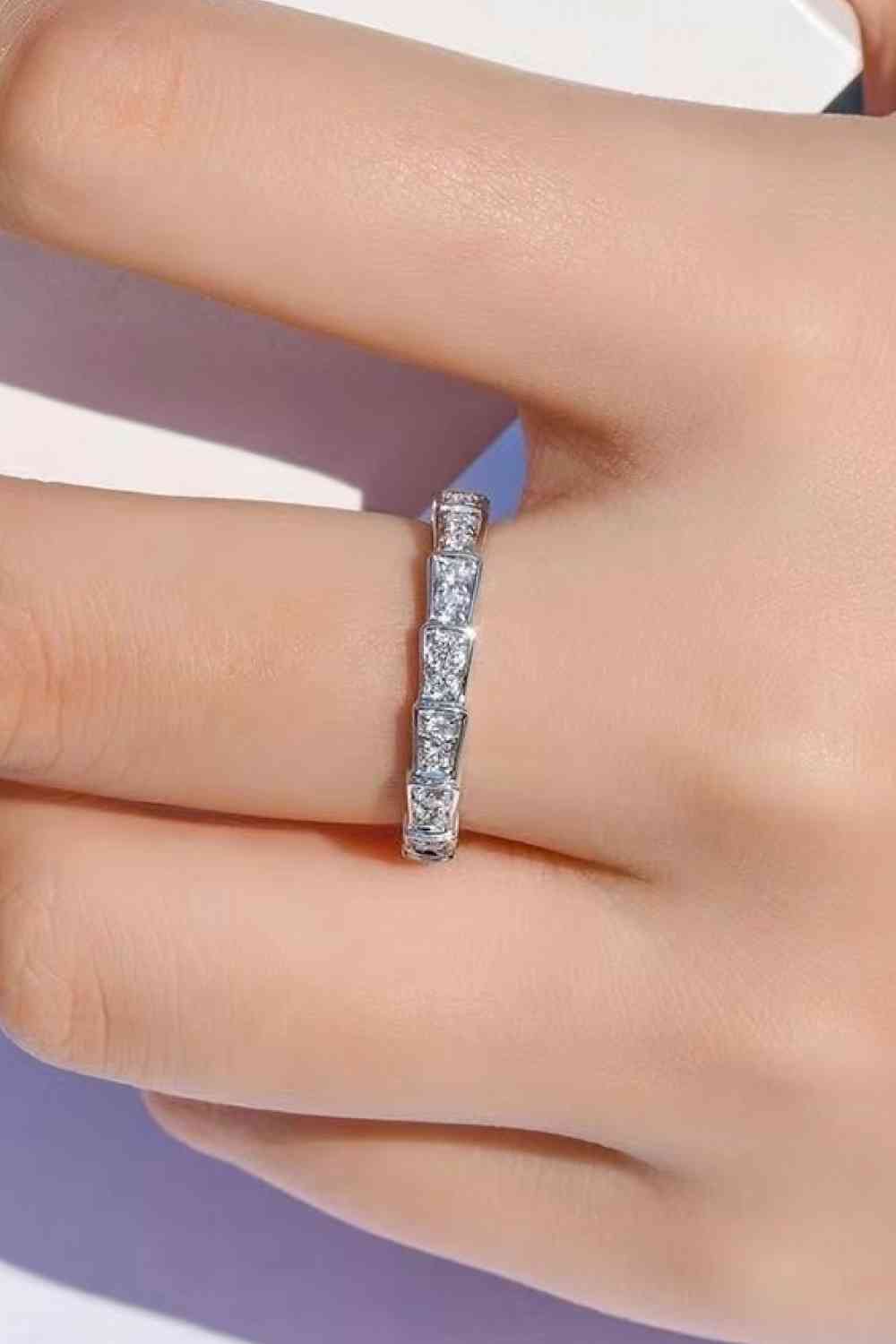 Shiny 3 Carat Moissanite Platinum-Plated Ring - lolaluxeshop
