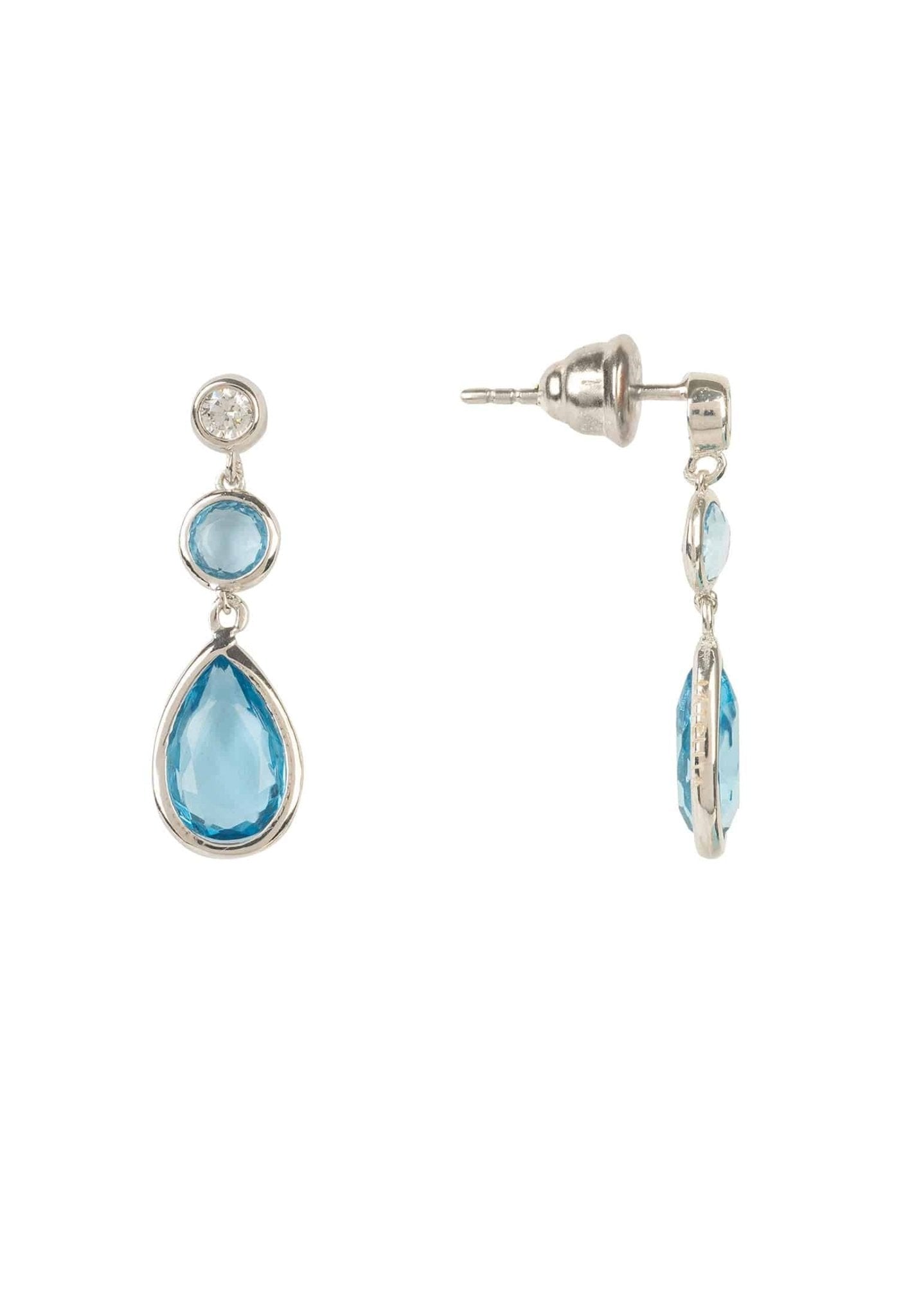 Tuscany Gemstone Drop Earring Silver Blue Topaz Hydro - lolaluxeshop