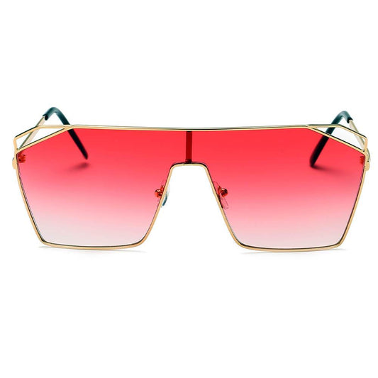 LAVAL | S2071 - Flat Top Metal Oversize Square Fashion Sunglasses - lolaluxeshop