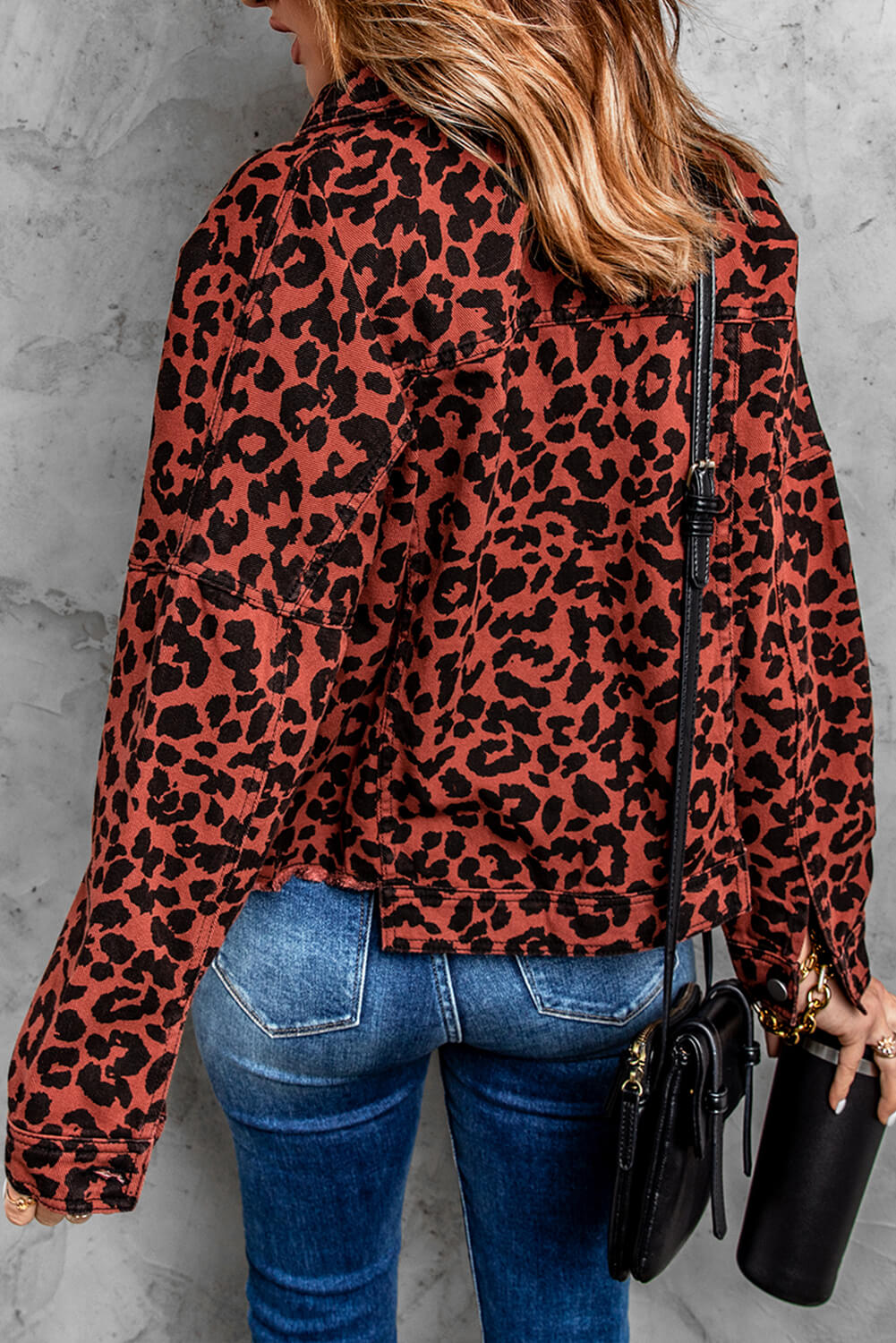 Leopard Print Raw Hem Jacket - LOLA LUXE