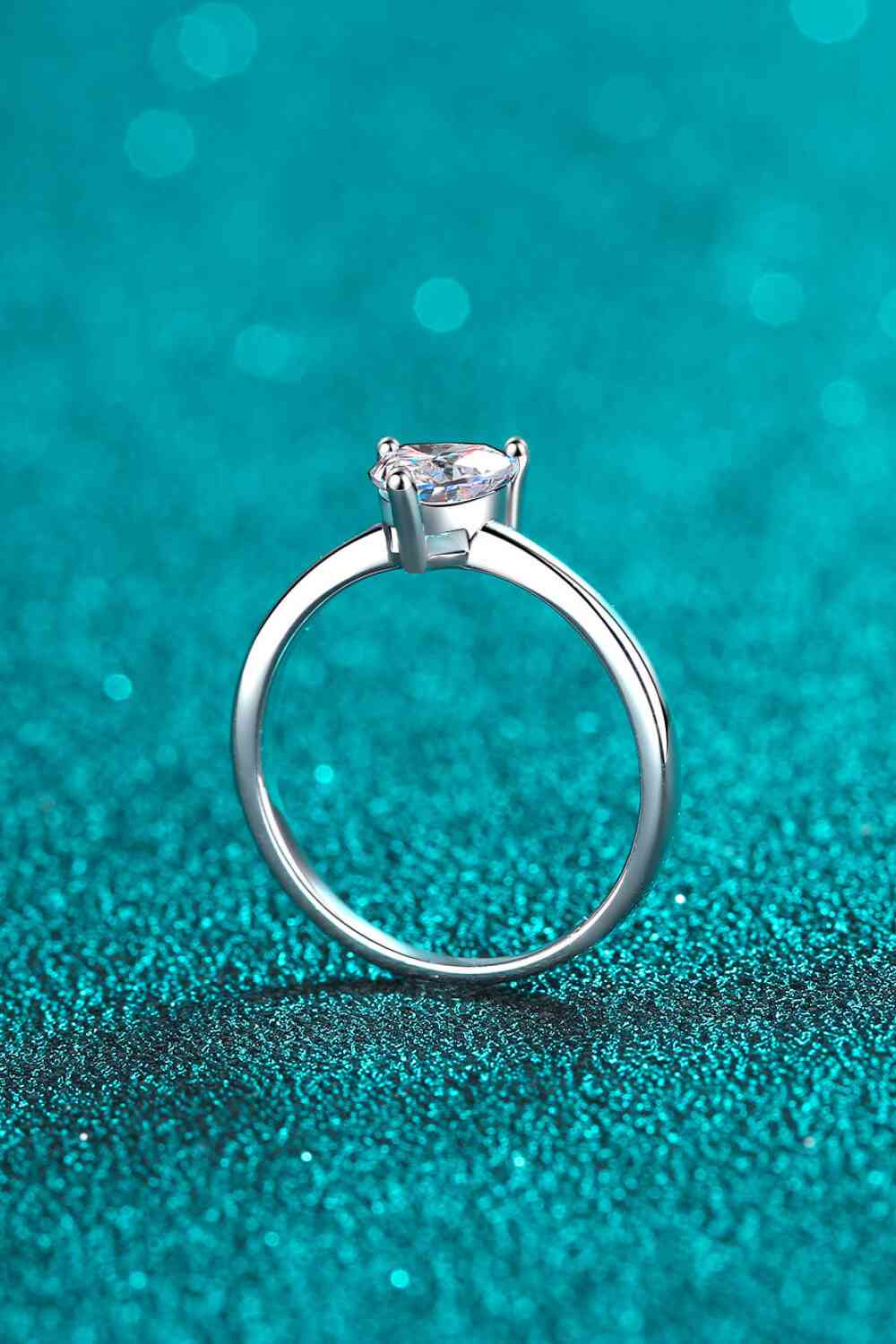925 Sterling Silver Heart-Shaped Moissanite Solitaire Ring - lolaluxeshop