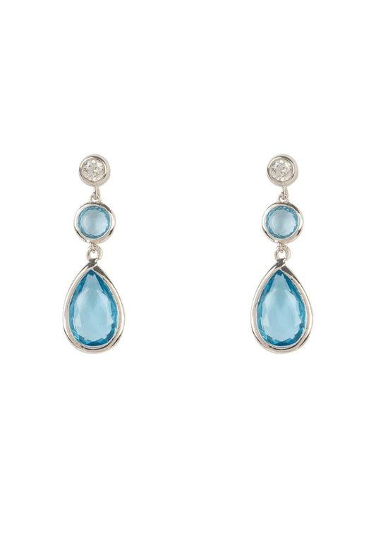 Tuscany Gemstone Drop Earring Silver Blue Topaz Hydro - lolaluxeshop