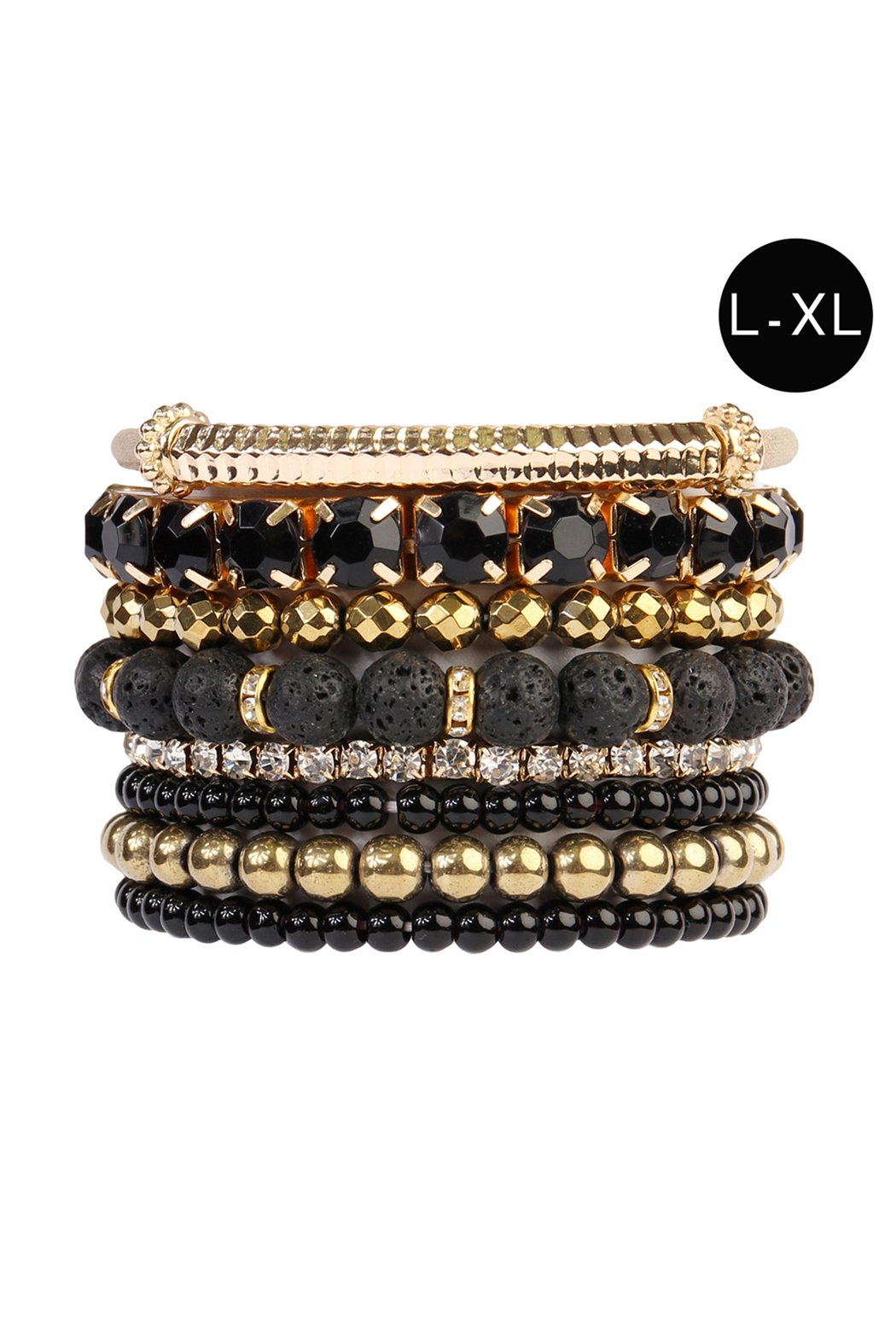 Hdb2220 - Mixed Beads Charm Bracelet L-Xl - LOLA LUXE
