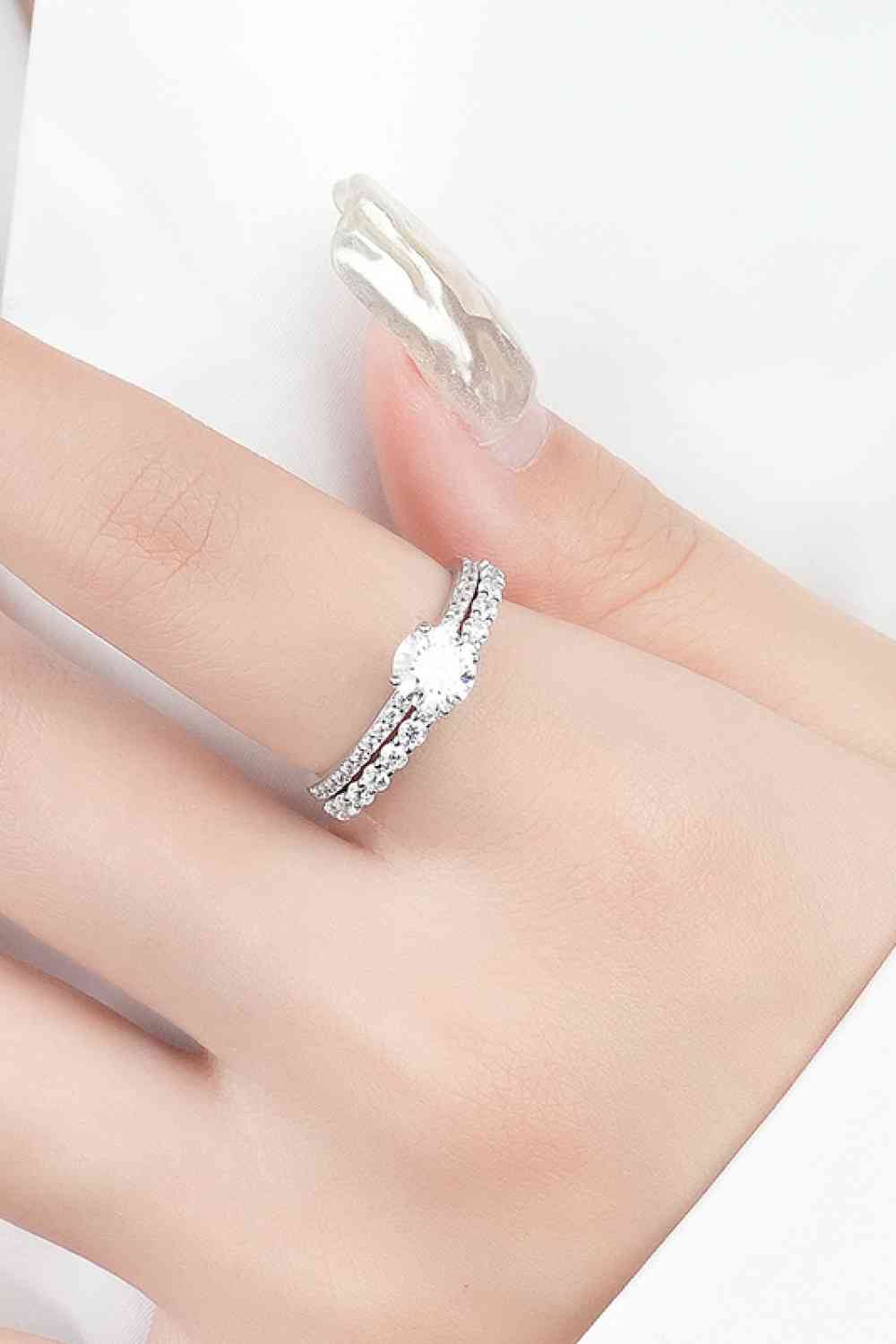 Moissanite 2-Piece 925 Sterling Silver Ring - lolaluxeshop