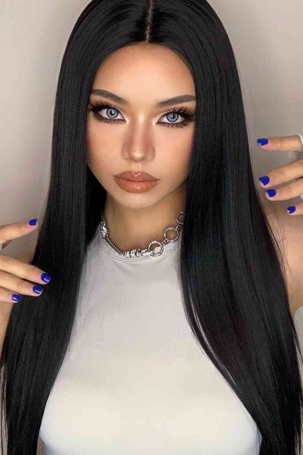 13*2" Long Lace Front Straight Synthetic Wigs 26" Long 150% Density - lolaluxeshop