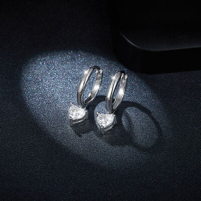 1 Carat Moissanite 925 Sterling Silver Heart Earrings - lolaluxeshop