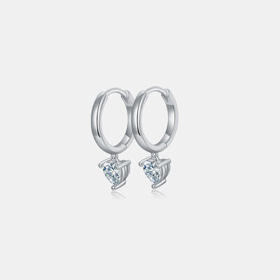 1 Carat Moissanite 925 Sterling Silver Heart Earrings - lolaluxeshop