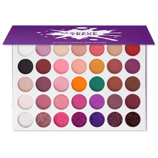 Makeup Freak Gala 35 Color Pigmented Eyeshadow Palette With Glitter Winter - LOLA LUXE