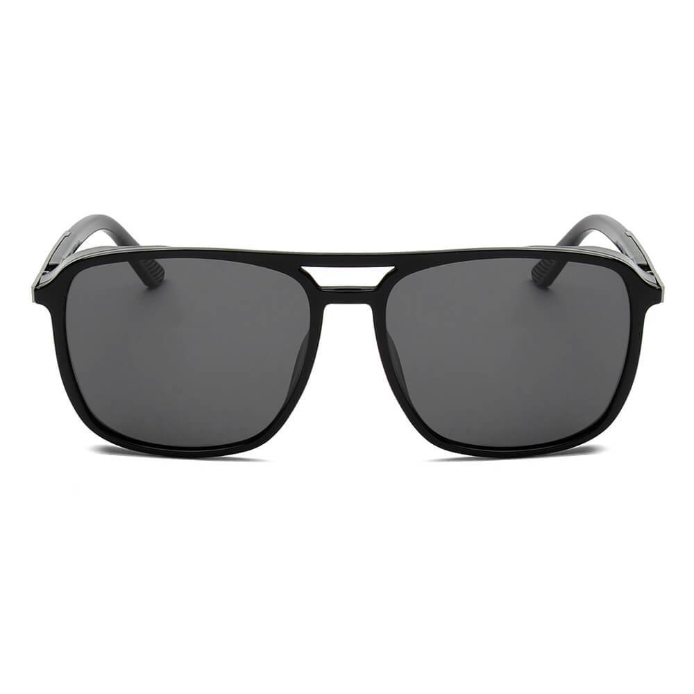 NAPA | Retro Vintage Flat Brow Bar Polarized Square Fashion Sunglasses - lolaluxeshop