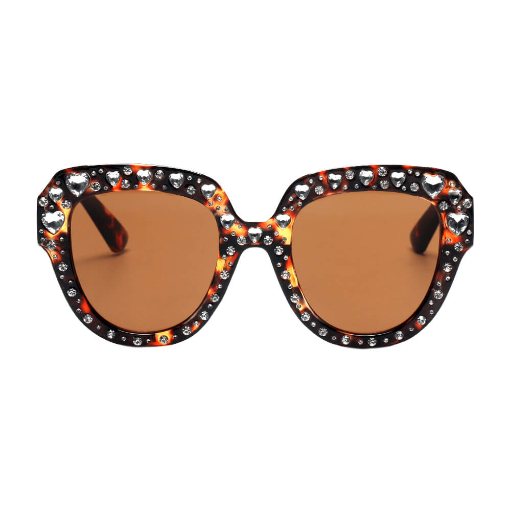 OCALA | Women Round Cat Eye Rhinestone Fashion Sunglasses - lolaluxeshop