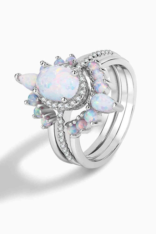 925 Sterling Silver Opal Ring - lolaluxeshop