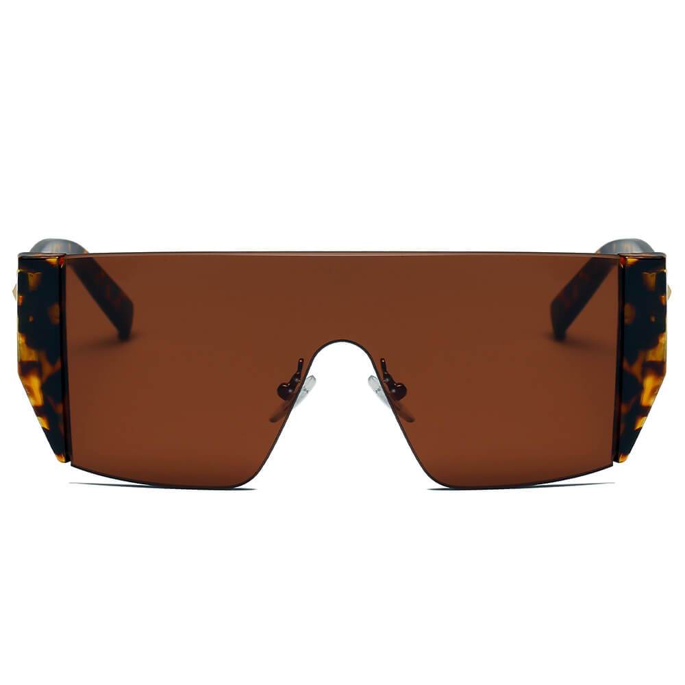 MABLETON | Women Retro Flat Top Lens Square Shield Wrap Around Sunglasses - lolaluxeshop