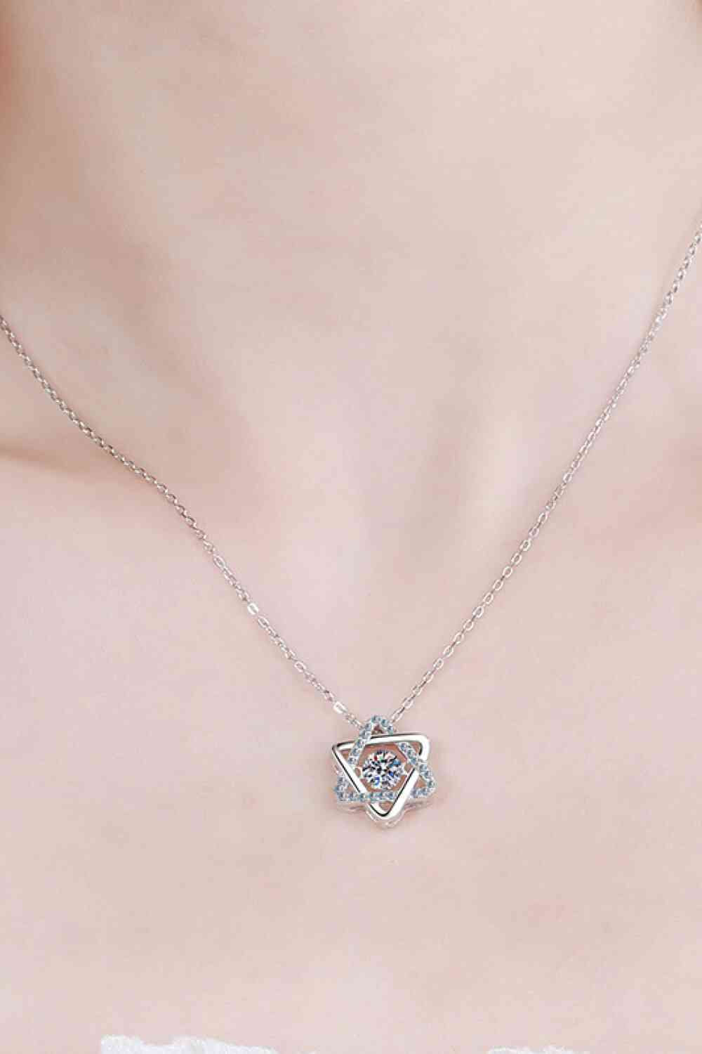 Moissanite Rhodium-Plated Chain-Link Necklace - lolaluxeshop