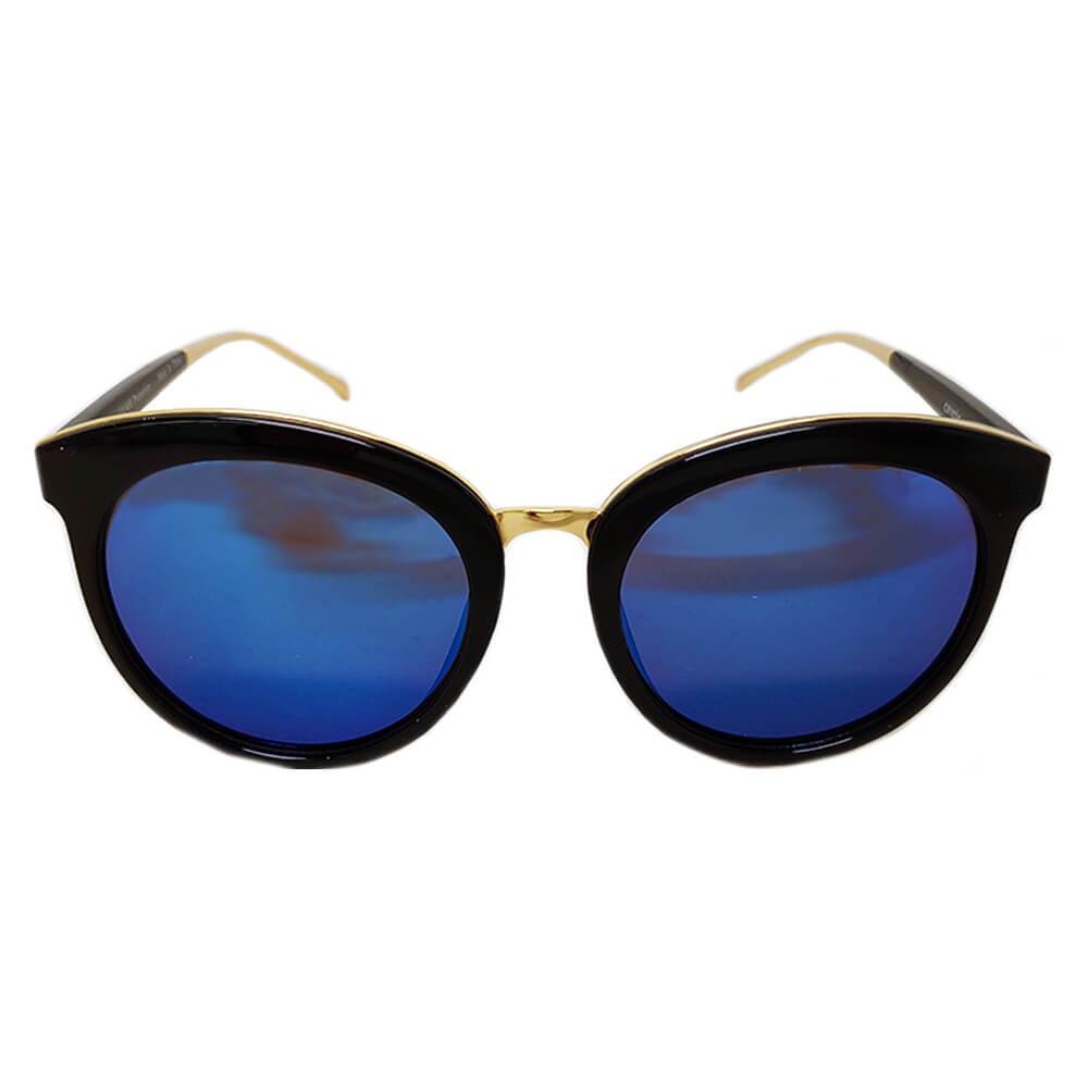 NORTH | Women's Oversized Round Mirrored Lens Horned Rim Sunglasses - lolaluxeshop