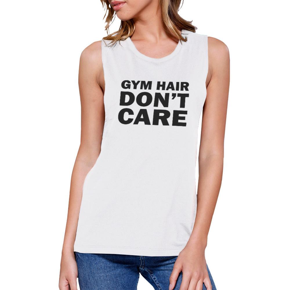 Gym Hair Don't Care Work Out Muscle Tee Cute Workout Sleeveless Tank - LOLA LUXE