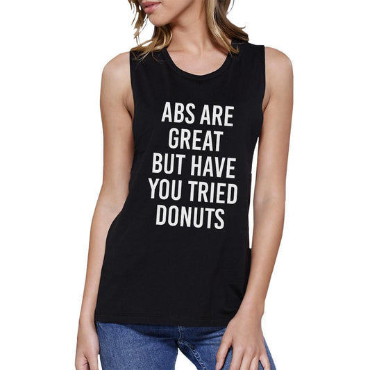 Abs Are Great Womens Black Muscle Tanks Funny Gym Shirts Gift Ideas - LOLA LUXE