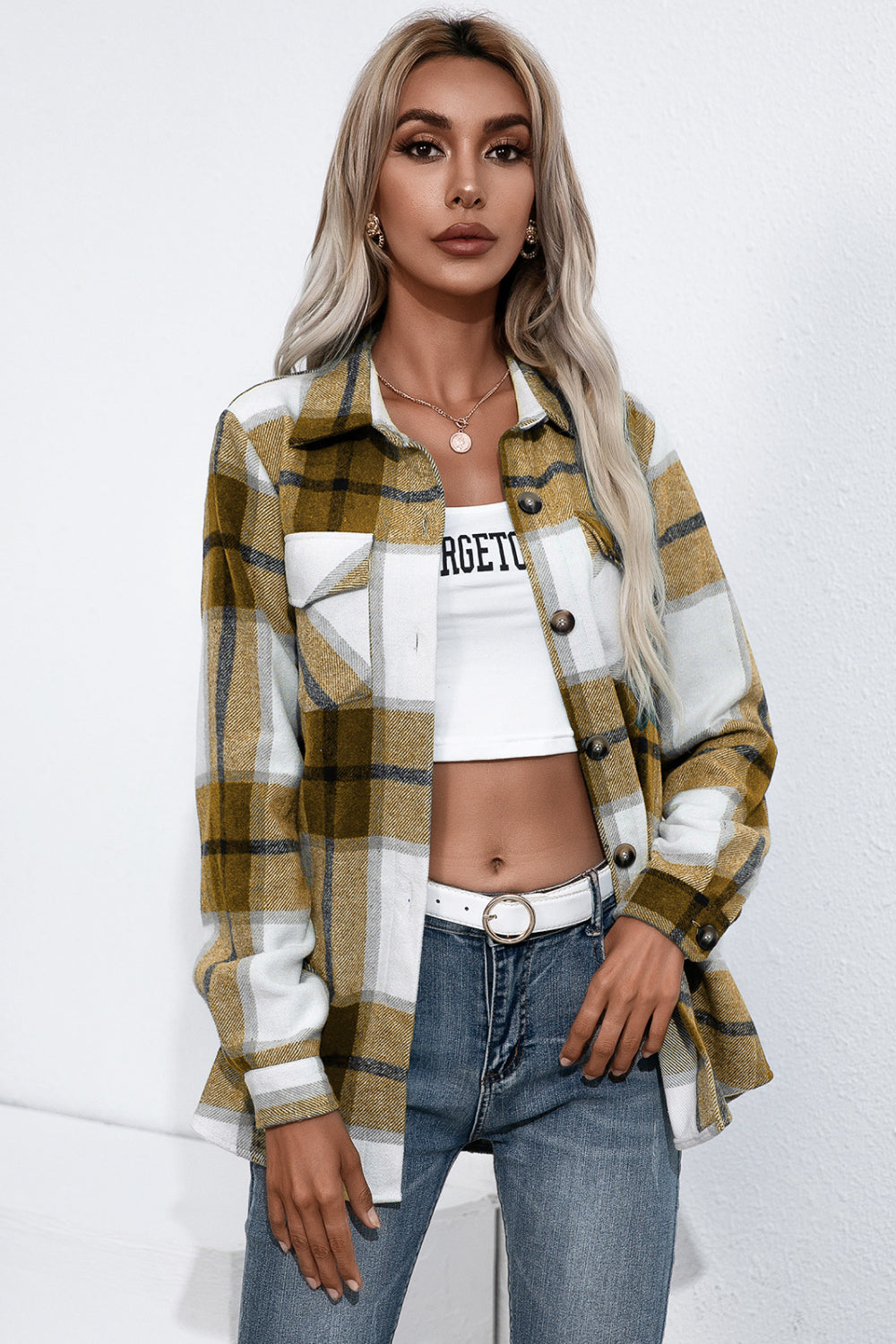 Plaid Button Up Flannel Shirt - LOLA LUXE