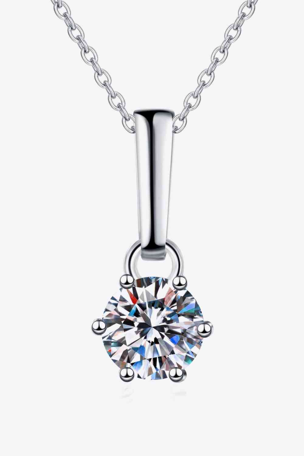 1 Carat Moissanite 925 Sterling Silver Chain-Link Necklace - lolaluxeshop