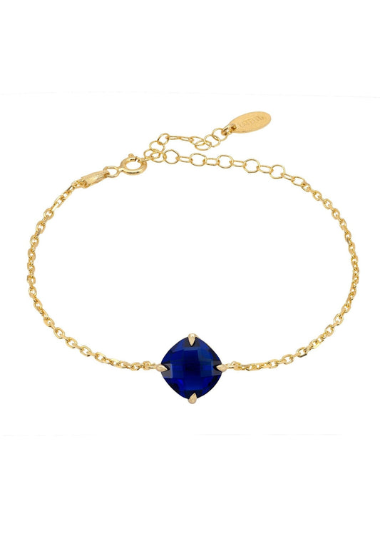 Empress Gemstone Bracelet Gold Sapphire - lolaluxeshop