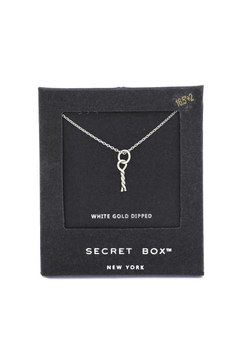 Secret Box Twisted Knot Charm Necklace - LOLA LUXE