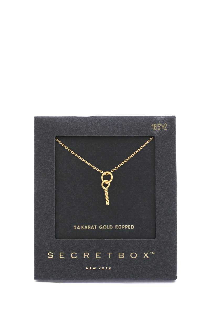 Secret Box Twisted Knot Charm Necklace - LOLA LUXE