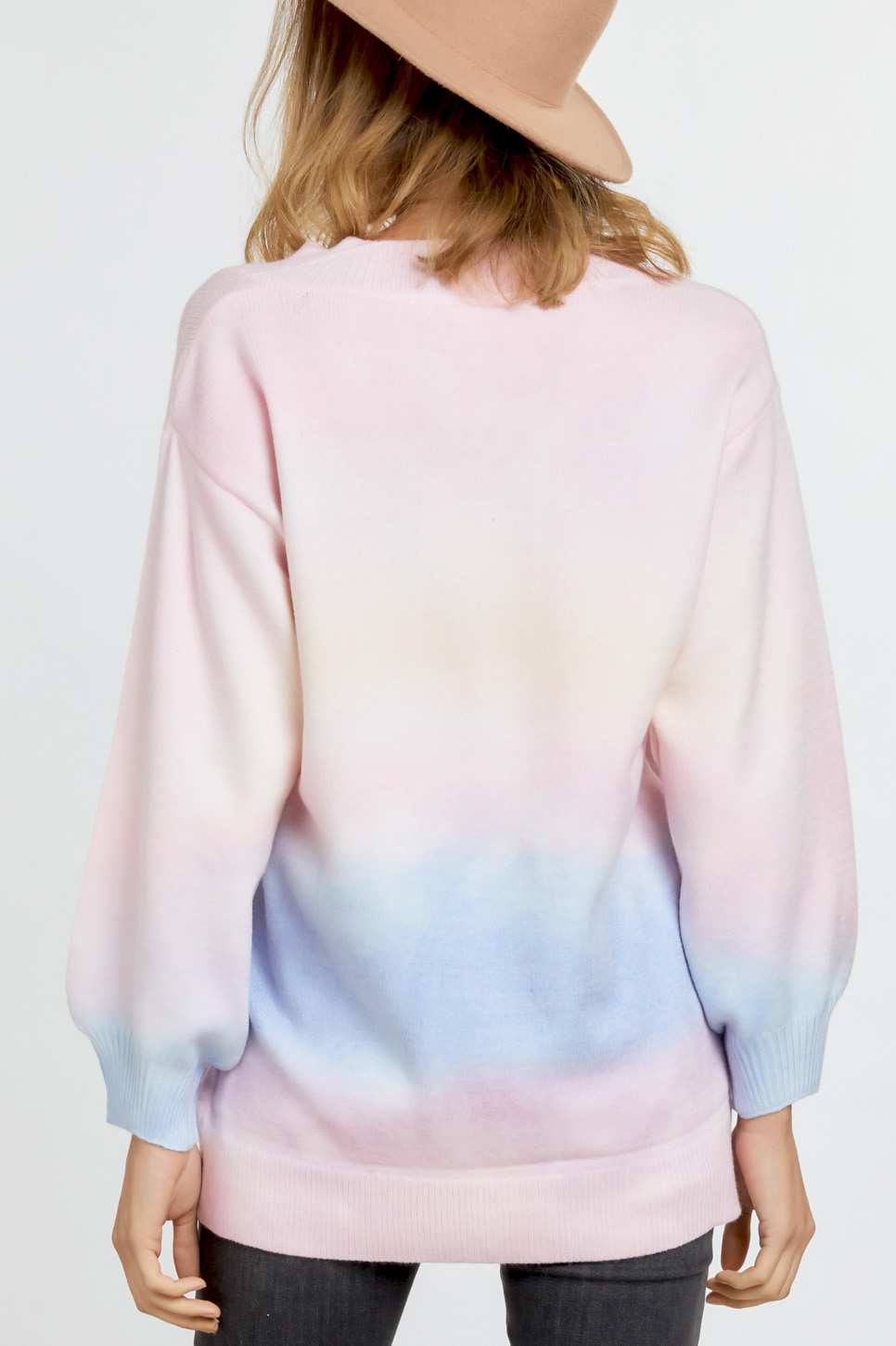 Multi Sherbet Tie Dye Color V Neck Sweater - LOLA LUXE