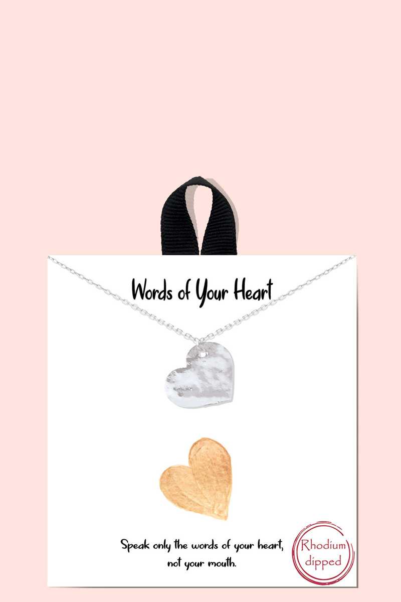 18k Gold Rhodium Dipped Words Of Your Heart Necklace - LOLA LUXE