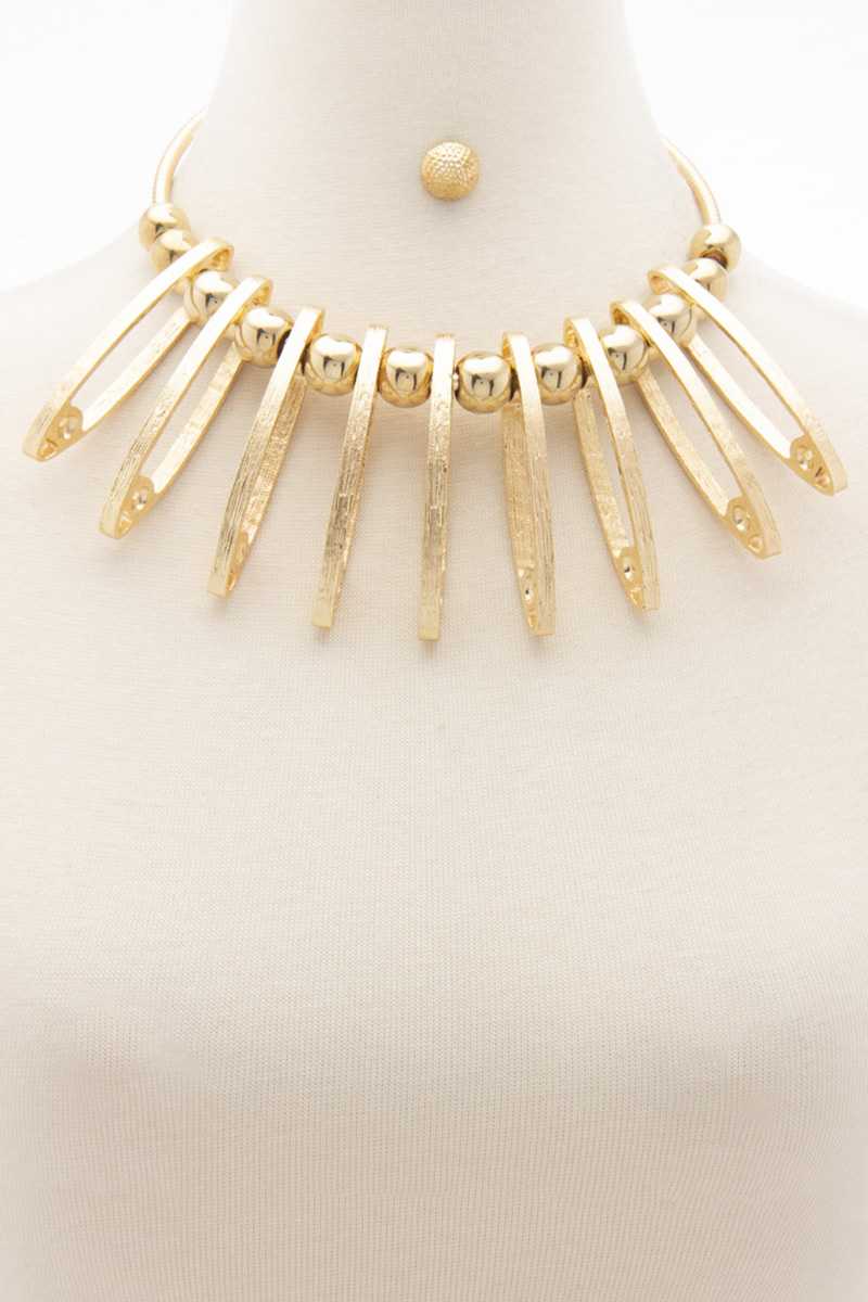 Long Oval Metal Necklace - LOLA LUXE
