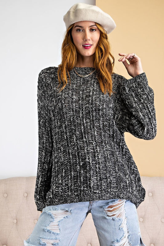 Textured Knitted Sweater - LOLA LUXE