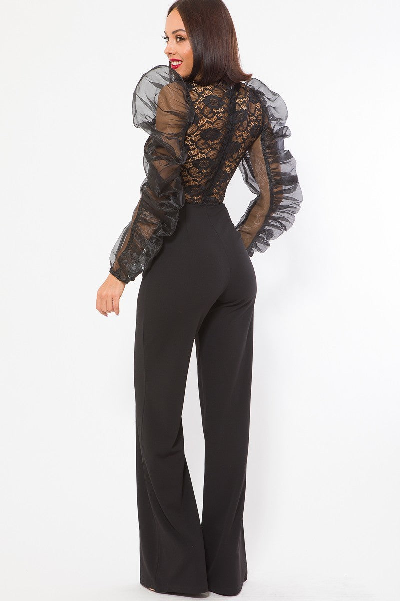 Lace Combined Fashion Jumpsuit - LOLA LUXE