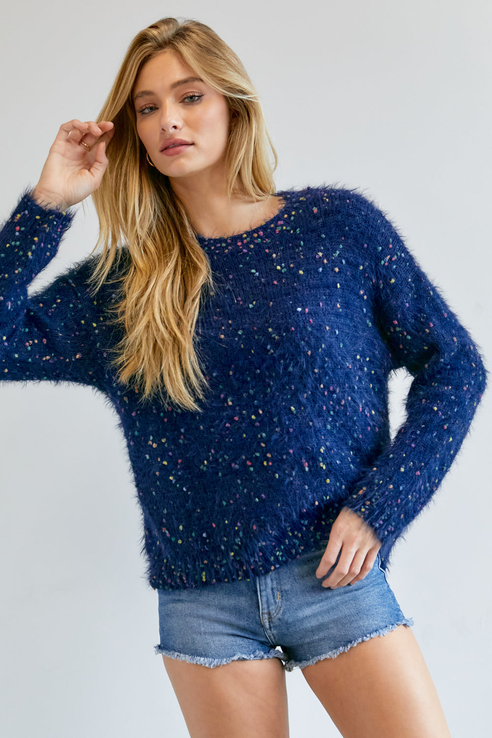 Cute Multi Color Polak Dot Sweater - LOLA LUXE