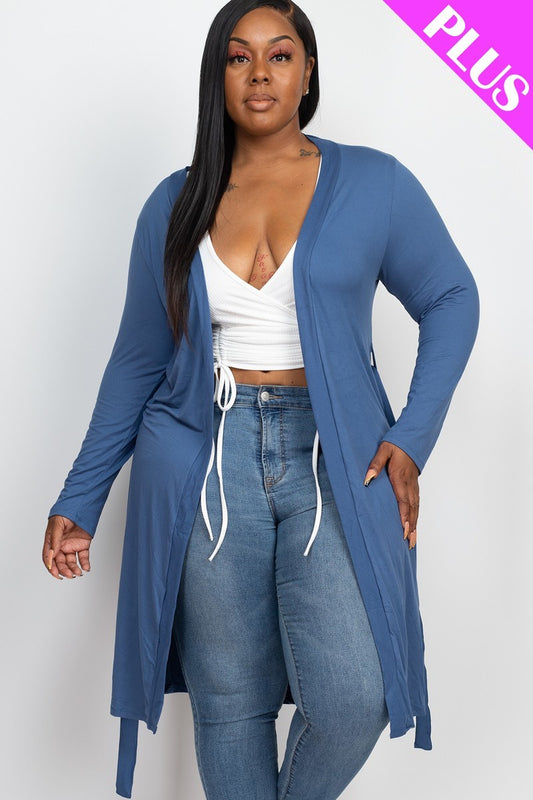 Long Sleeves Belted Cardigan - LOLA LUXE