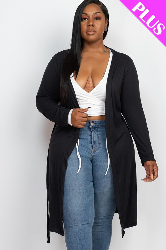 Long Sleeves Belted Cardigan - LOLA LUXE