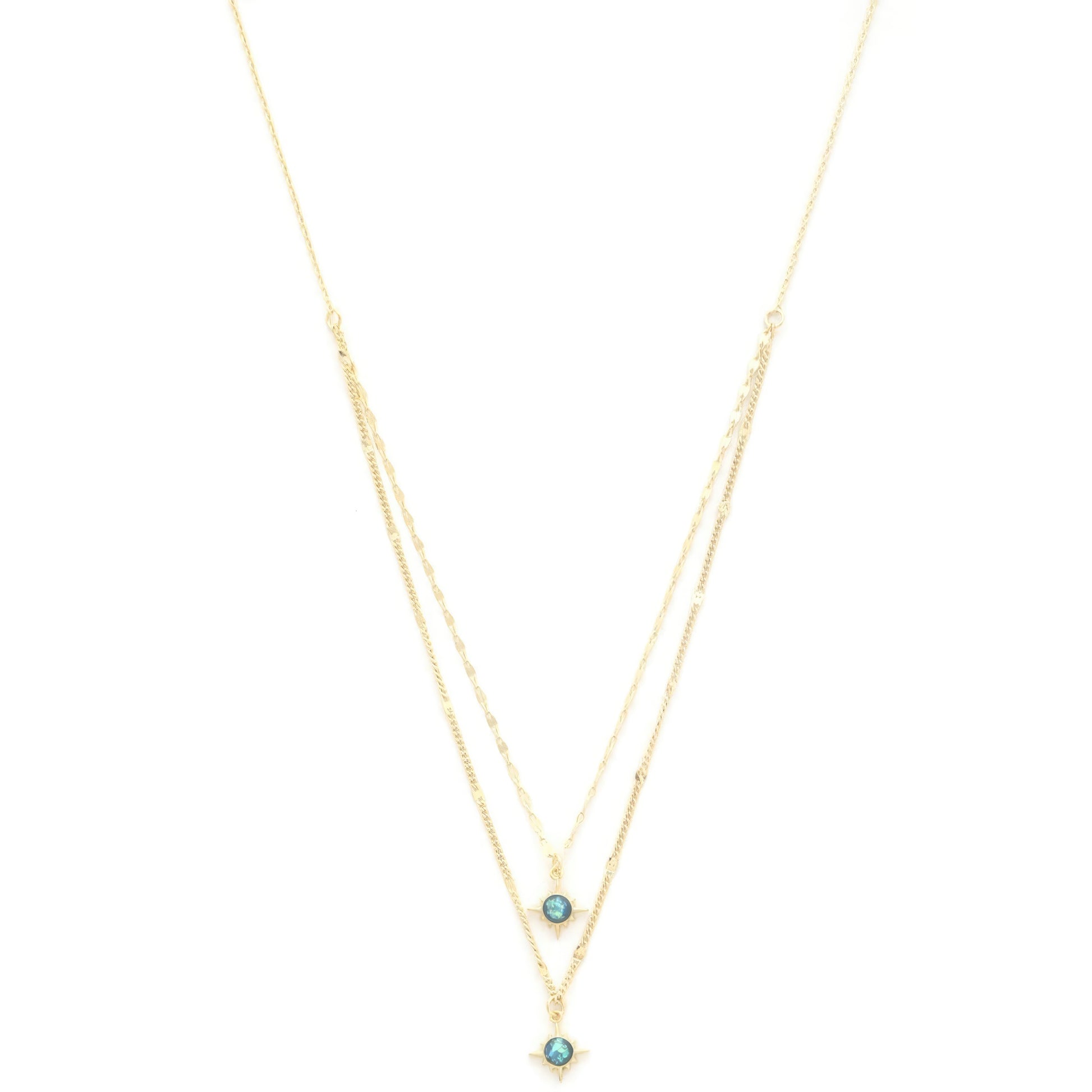 Double Star Crystal Layered Necklace - lolaluxeshop