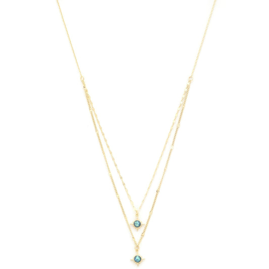Double Star Crystal Layered Necklace - lolaluxeshop