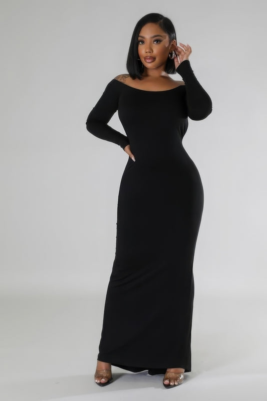 Long Sleeves Stretch Dress - lolaluxeshop