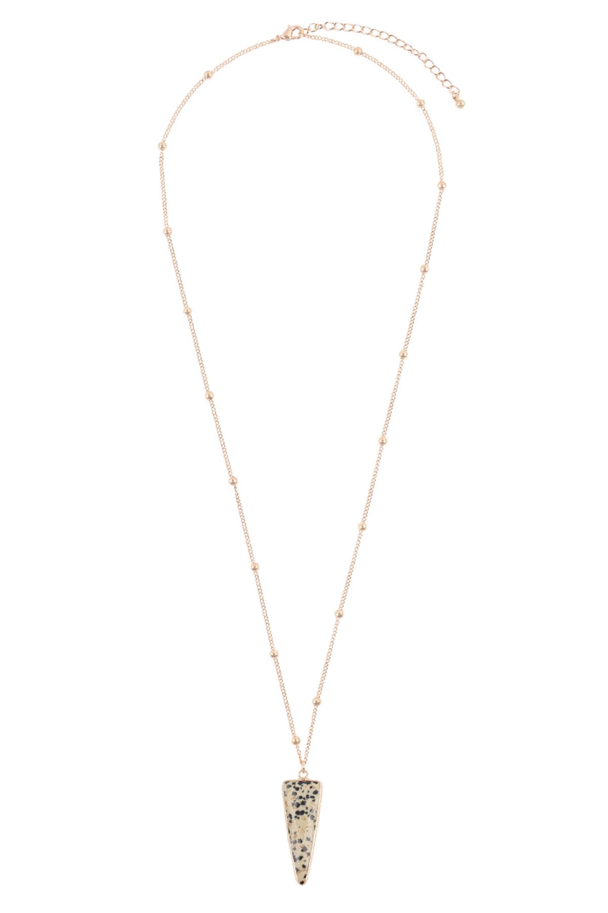 Hdn3119 - Arrowhead Shape Stone Pendant Necklace - LOLA LUXE