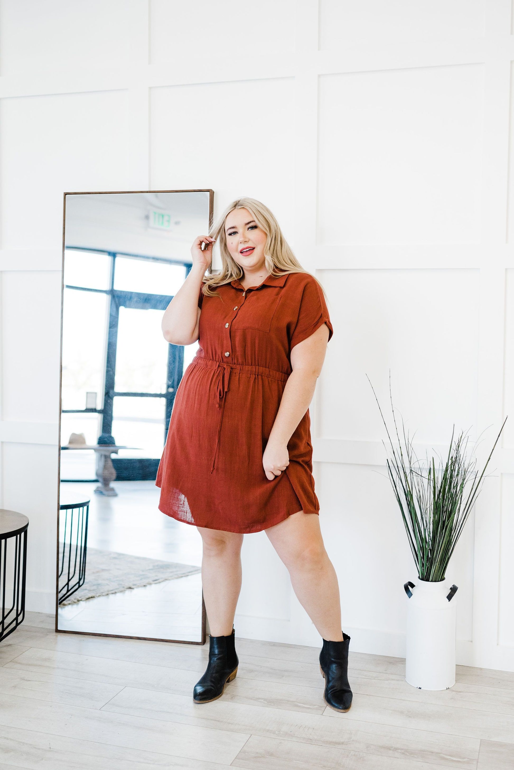 Need Some Love Oversized Shirt Dress- Plus - LOLA LUXE