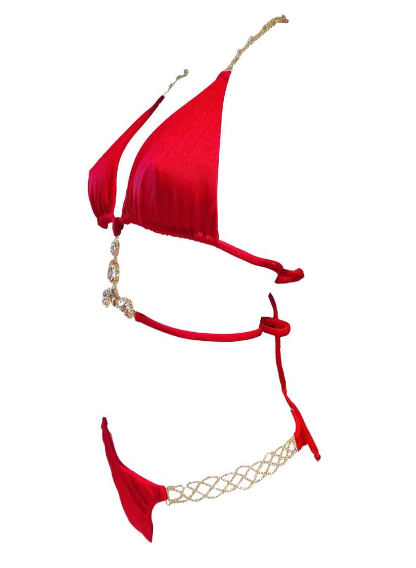 June Triangle Top & Tango Bottom - Red - LOLA LUXE