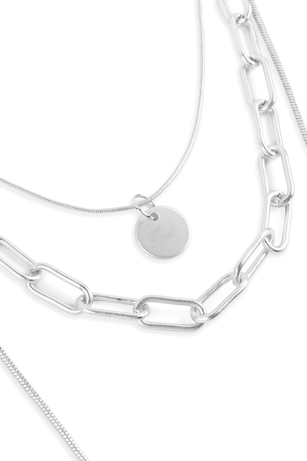 Hdn2639 - Chain Layered Pendant Necklace - LOLA LUXE