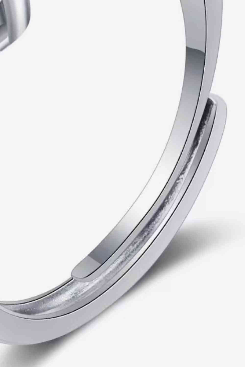925 Sterling Silver Moissanite Adjustable Ring - lolaluxeshop