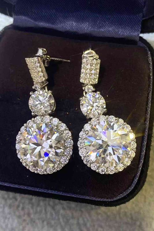 12 Carat Moissanite Platinum-Plated Drop Earrings - lolaluxeshop